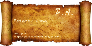 Petanek Anna névjegykártya